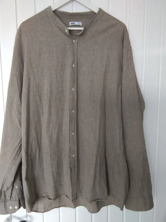Camisa AIZ manga larga cuello mao marrón XL