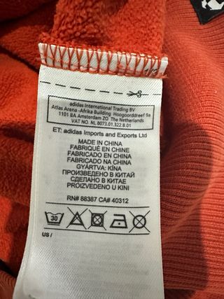 Felpa Adidas Arancione con Zip