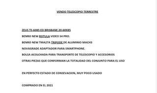 Telescopio Terrestre ZEUS TS-6085 ED