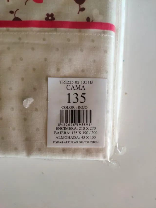 Juego de cama Burrito Blanco sin estrenar