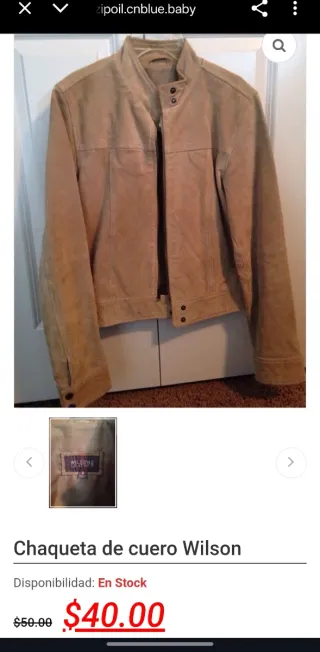 Chaqueta de cuero Wilsons Beige