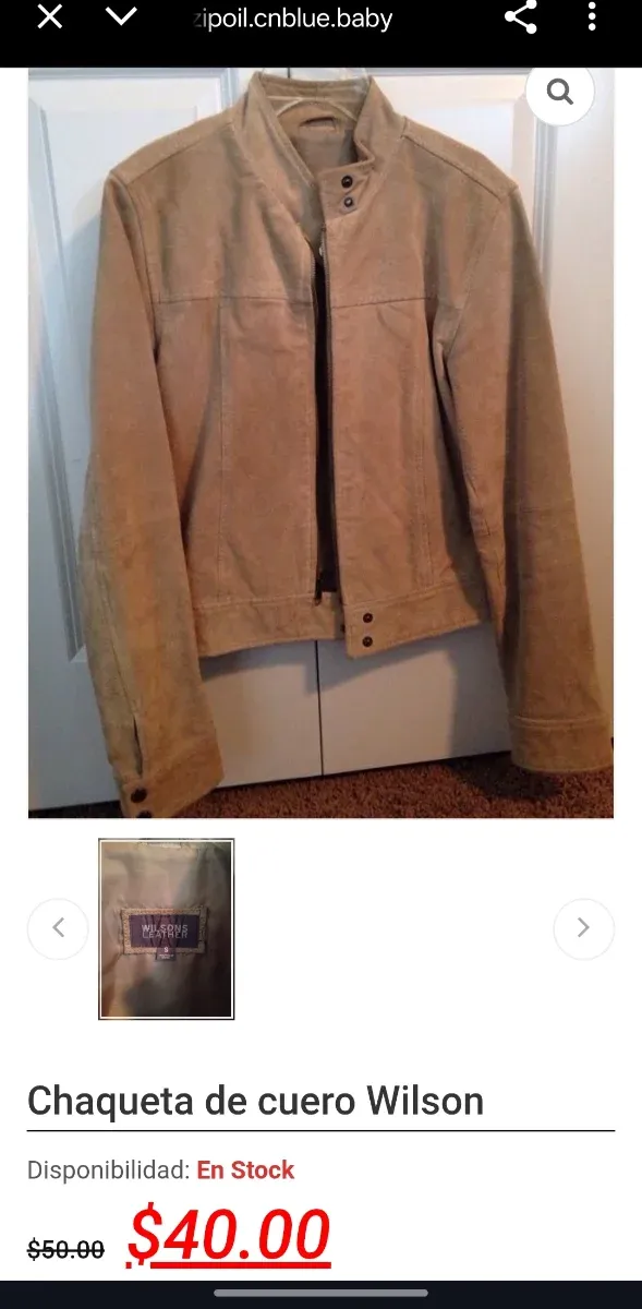 Chaqueta de cuero Wilsons Beige