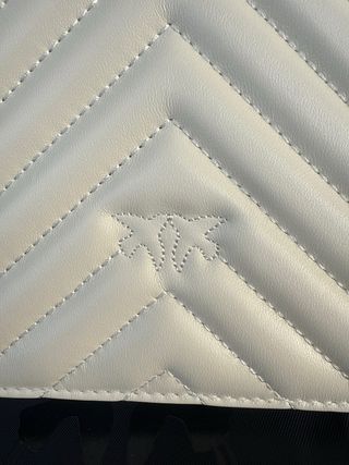 Borsa Pinko Love Bag Chevron Pelle Bianca