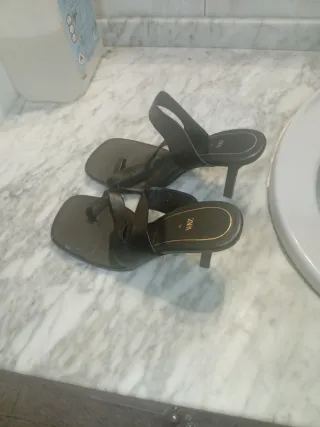 Tacones Zara Negros Talla 39