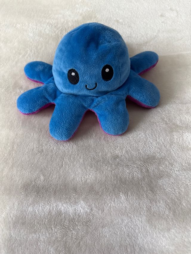 Pulpo reversible azul y fucsia