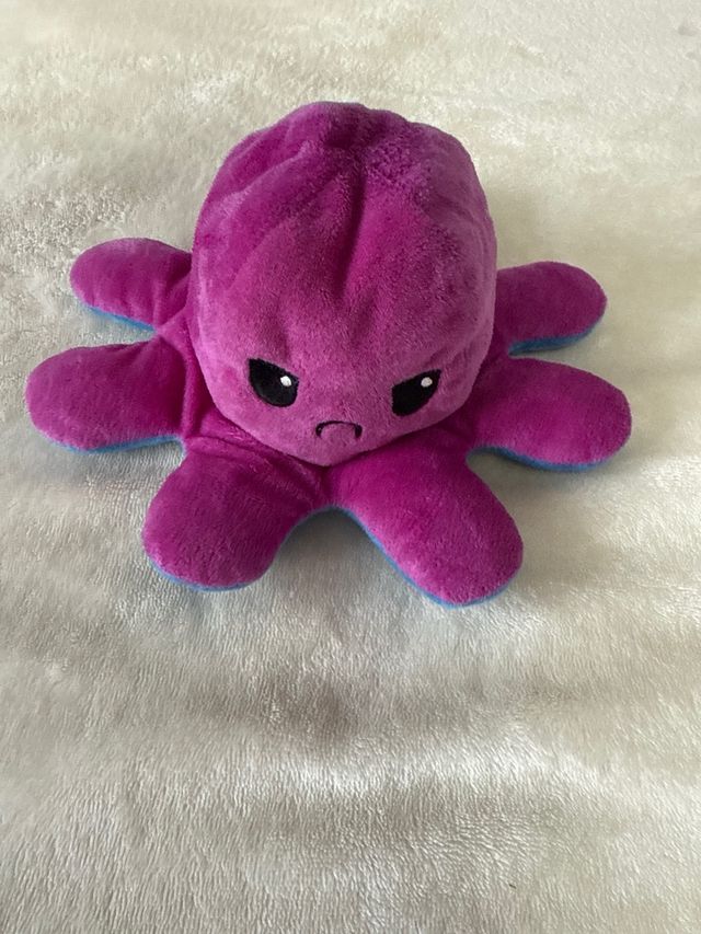 Pulpo reversible azul y fucsia