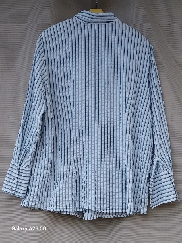 Camicia donna righe azzurre e bianche