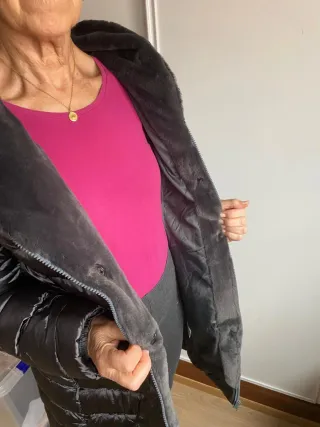 Abrigo acolchado negro talla S