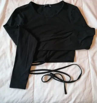 Camiseta manga larga Stradivarius negra