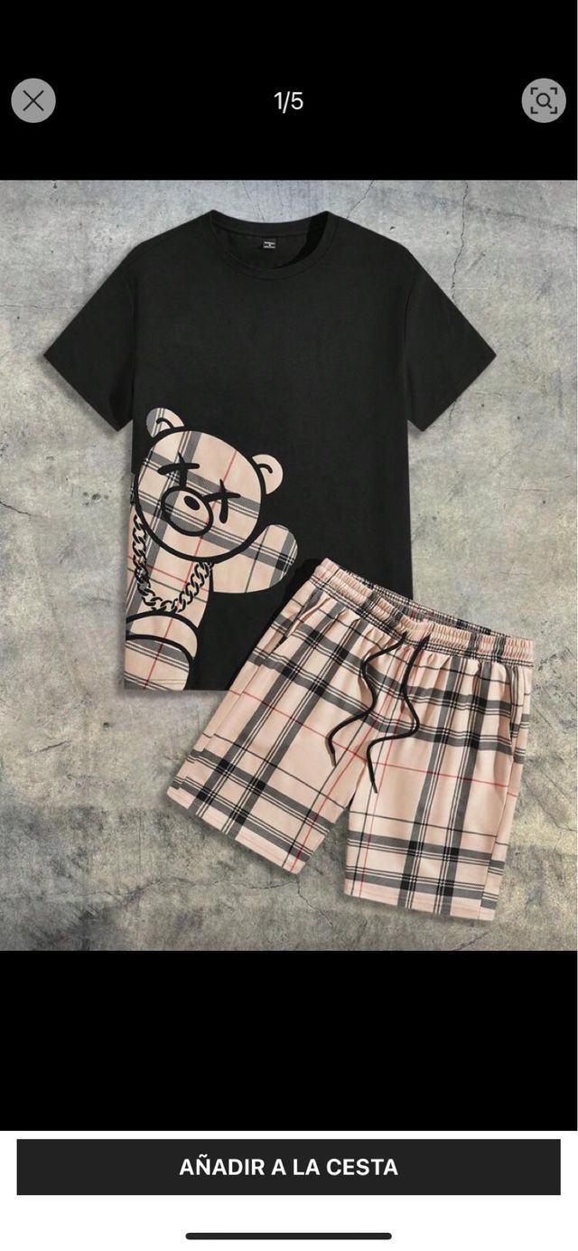 Conjunto Oso y Cuadros Talla M