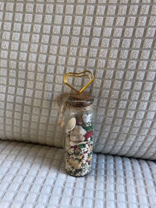 Decorazione Bottiglia Cuore Oro Pietre Colorate