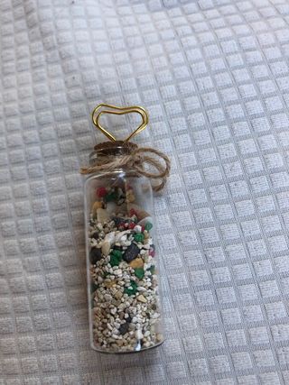 Decorazione Bottiglia Cuore Oro Pietre Colorate