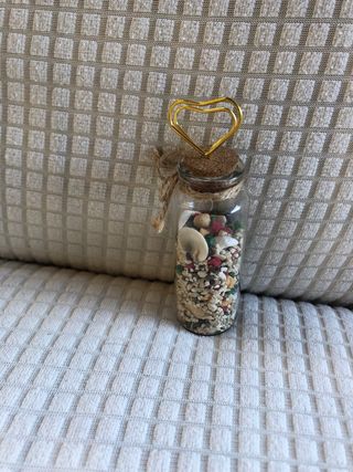 Decorazione Bottiglia Cuore Oro Pietre Colorate