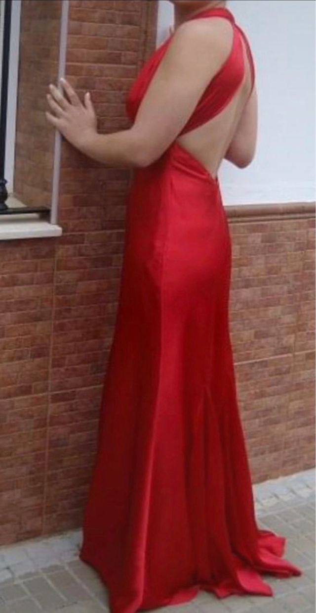 Vestido fiesta largo rojo El Corte Inglés