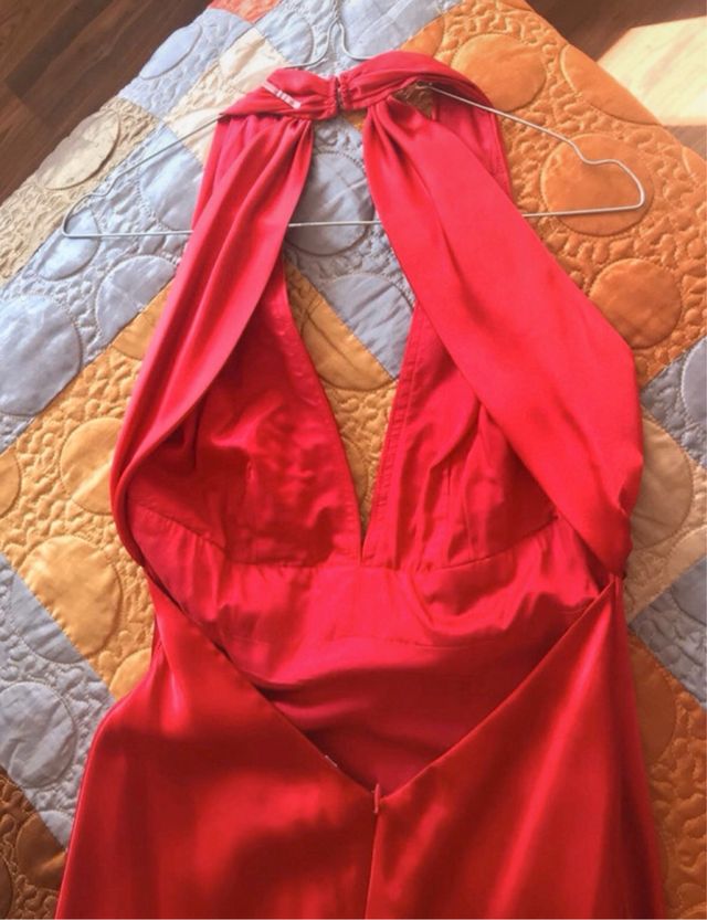 Vestido fiesta largo rojo El Corte Inglés