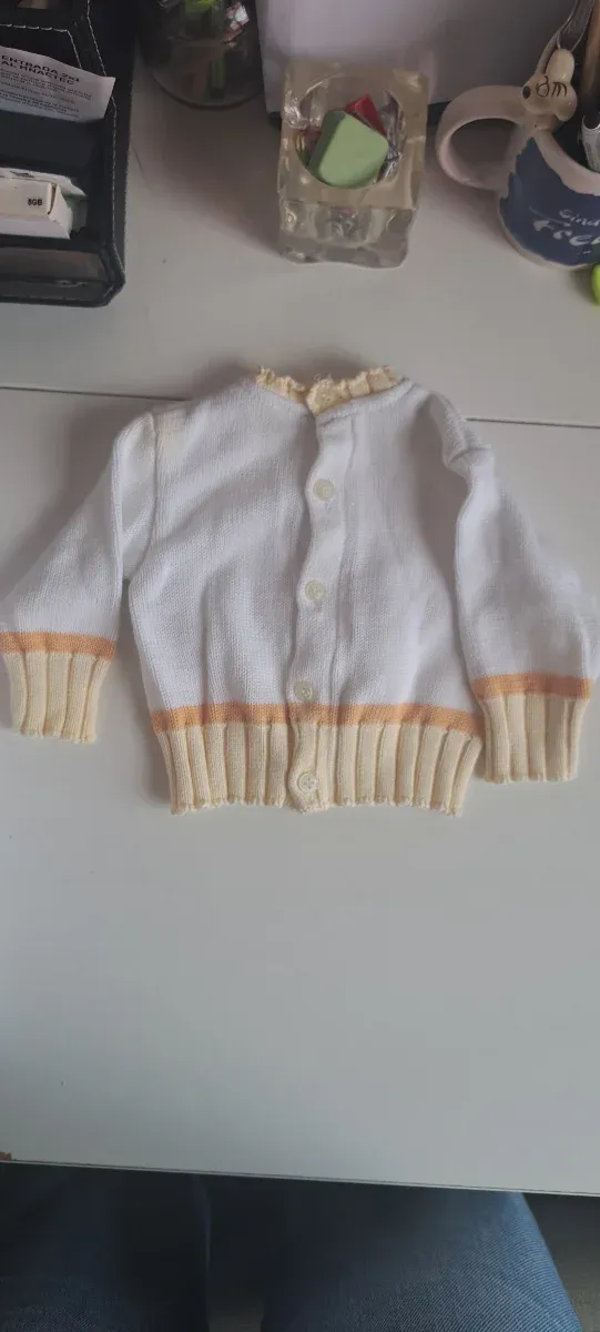 Conjunto bebé jersey y polaina blanco