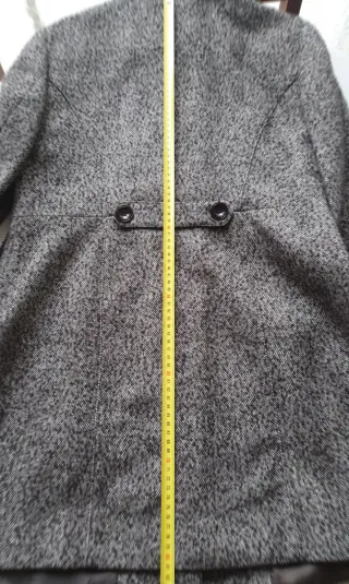 Abrigo paño jaspeado marrón y gris