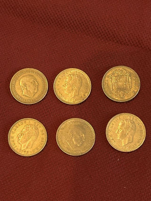 Lote 6 monedas antiguas Pesetas España