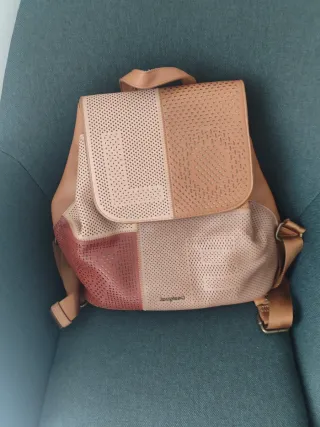 Mochila Desigual LOVE Beige y Rosa