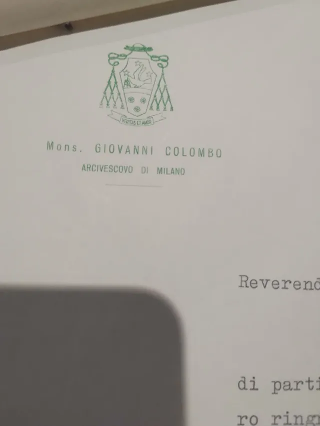 Firma Arcivescovo Giovanni Colombo