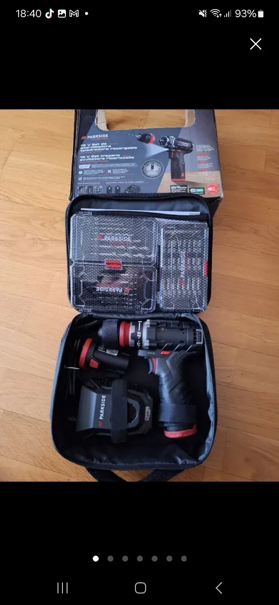 Set Taladro Atornillador Parkside 12V