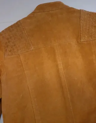 Cazadora Piel Mango Marrón/Mostaza