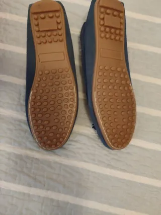 Mocasines piel vuelta azul talla 36