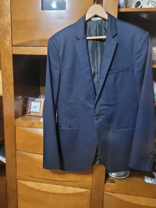 LOTE 3 PRENDAS chaqueta traje azul Zara Talla M,