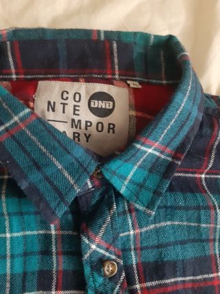 Camisa cuadros azul y verde talla L