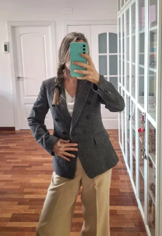 Americana Lana Gris Massimo Dutti 36 EU