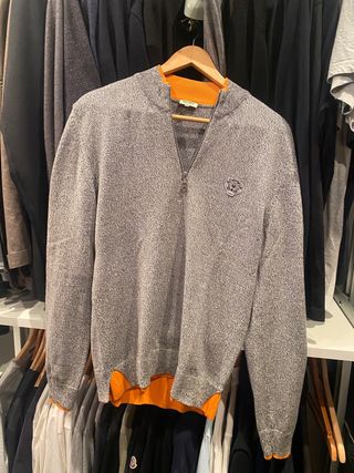Jersey Kenzo Gris Naranja Media Cremallera