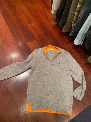 Jersey Kenzo Gris Naranja Media Cremallera