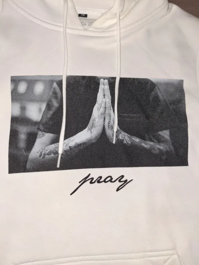 Sudadera Blanca Pray Talla XS