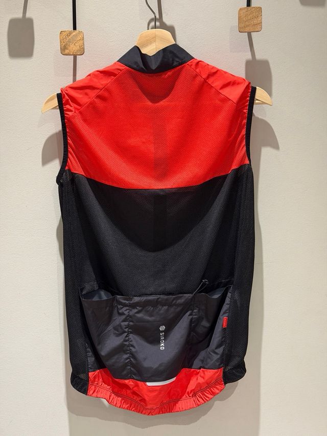 Gilet da ciclismo Siroko rosso/nero taglia L