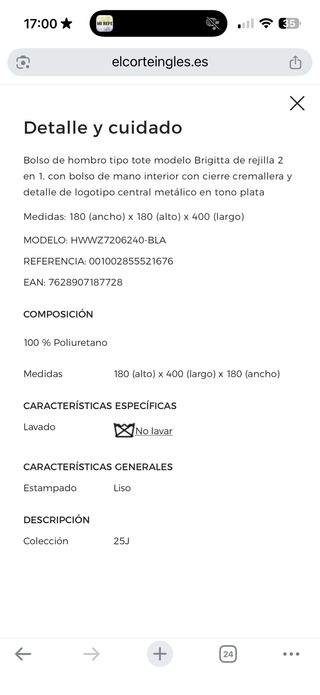 Bolso Tote Guess Negro Perforado