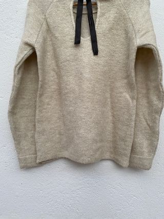 Jersey Stradivarius Punto Suave Beige Lazo