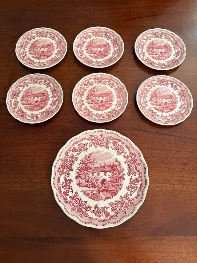 Set 7 Piatti Dolci Vintage Anni '70