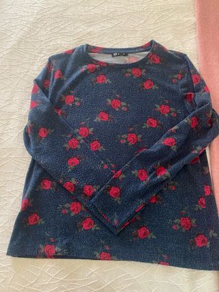 Jersey TEX suave estampado flores M