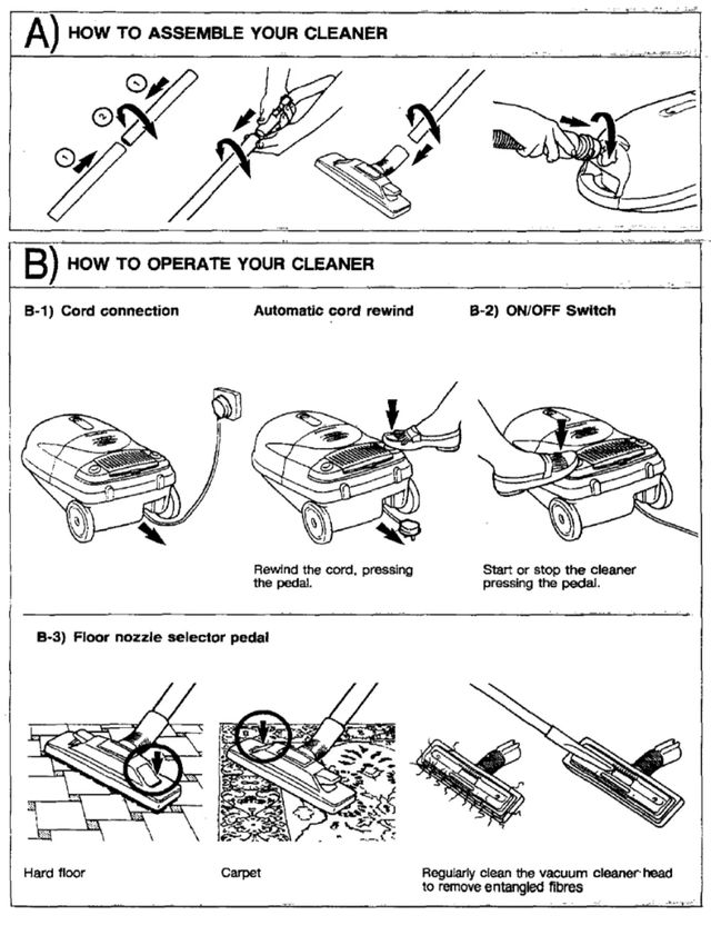 Aspirador Panasonic verde con sus componentes