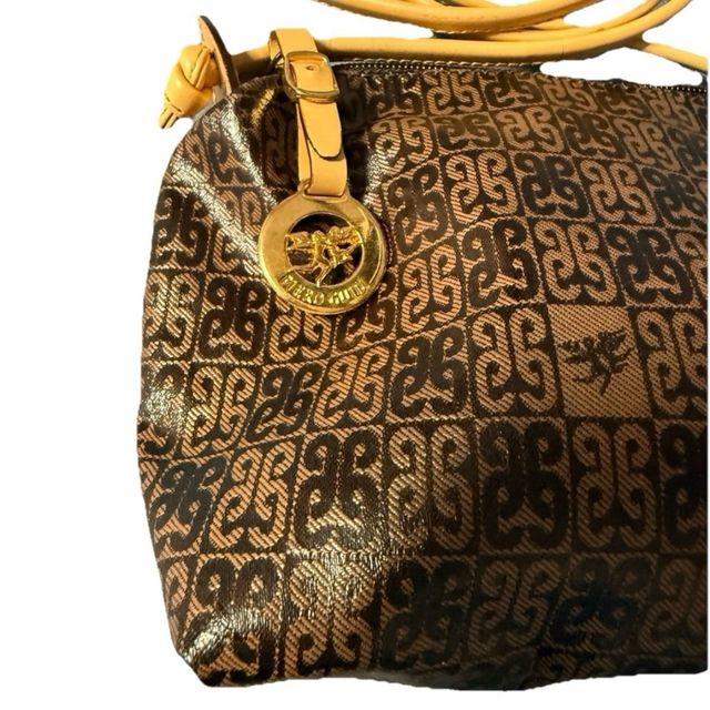Borsa Piero Guidi tracolla marrone e oro