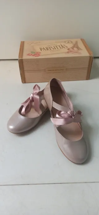 Zapatos Bailarinas Niña Piel Rosa