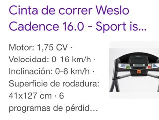 Cinta de Correr Weslo Cadence 16.0