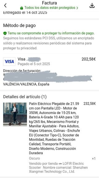 Patinete Eléctrico Plegable LOFIR