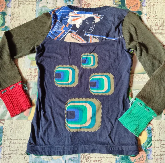 Camiseta Desigual Mujer Manga Larga Multicolor