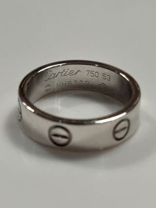 Anillo Cartier LOVE Oro Blanco Talla53/13 Española