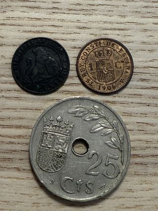 Lote monedas antiguas España 1870-1937