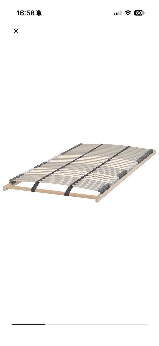 Cama individual madera 90x200 IKEA con somier