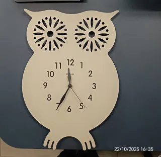 Orologio da parete gufo beige