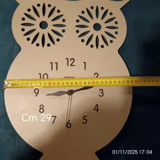 Orologio da parete gufo beige