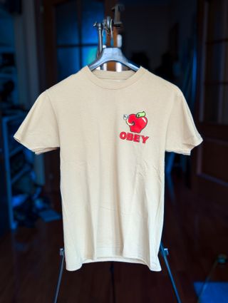 T-shirt Obey Beige Nuova con Cartellino